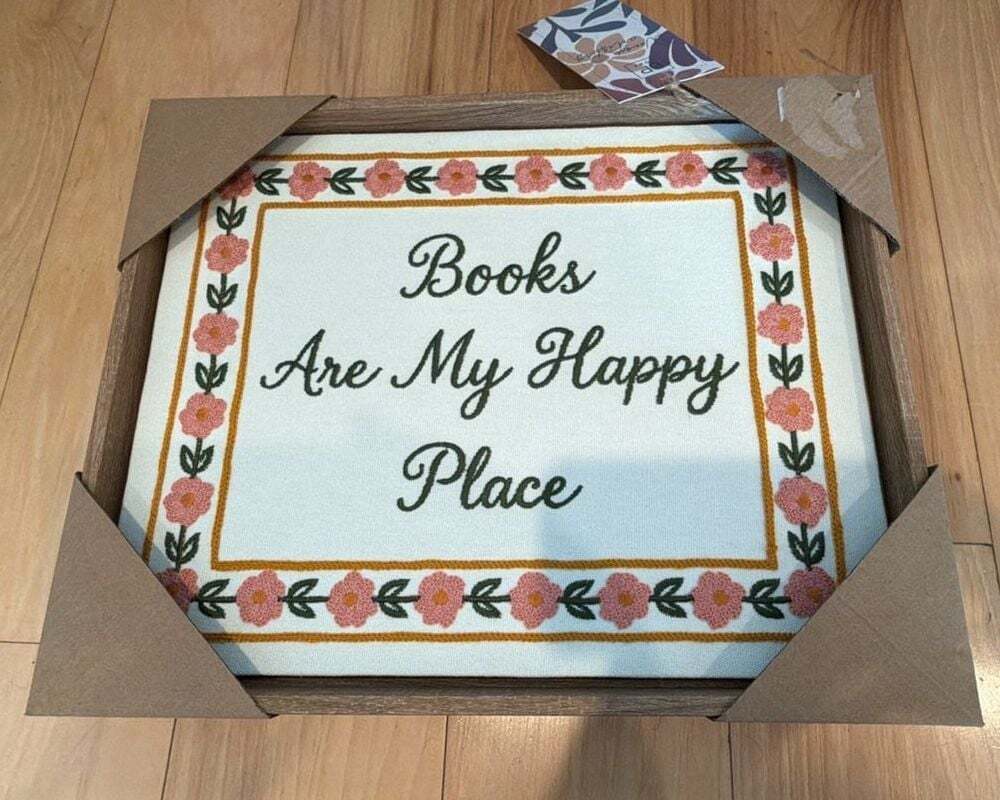 BP Home Woven Artistry Framed Wall Decor - Books Are My Happy Place